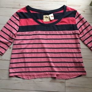 NWT {Hollister} Pink and Blue Crop Top Size S